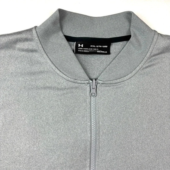 UnderArmour Men’s Gray Heather Coldgear Loose Full Zip Athletic Jacket Size XXL - Picture 2 of 14